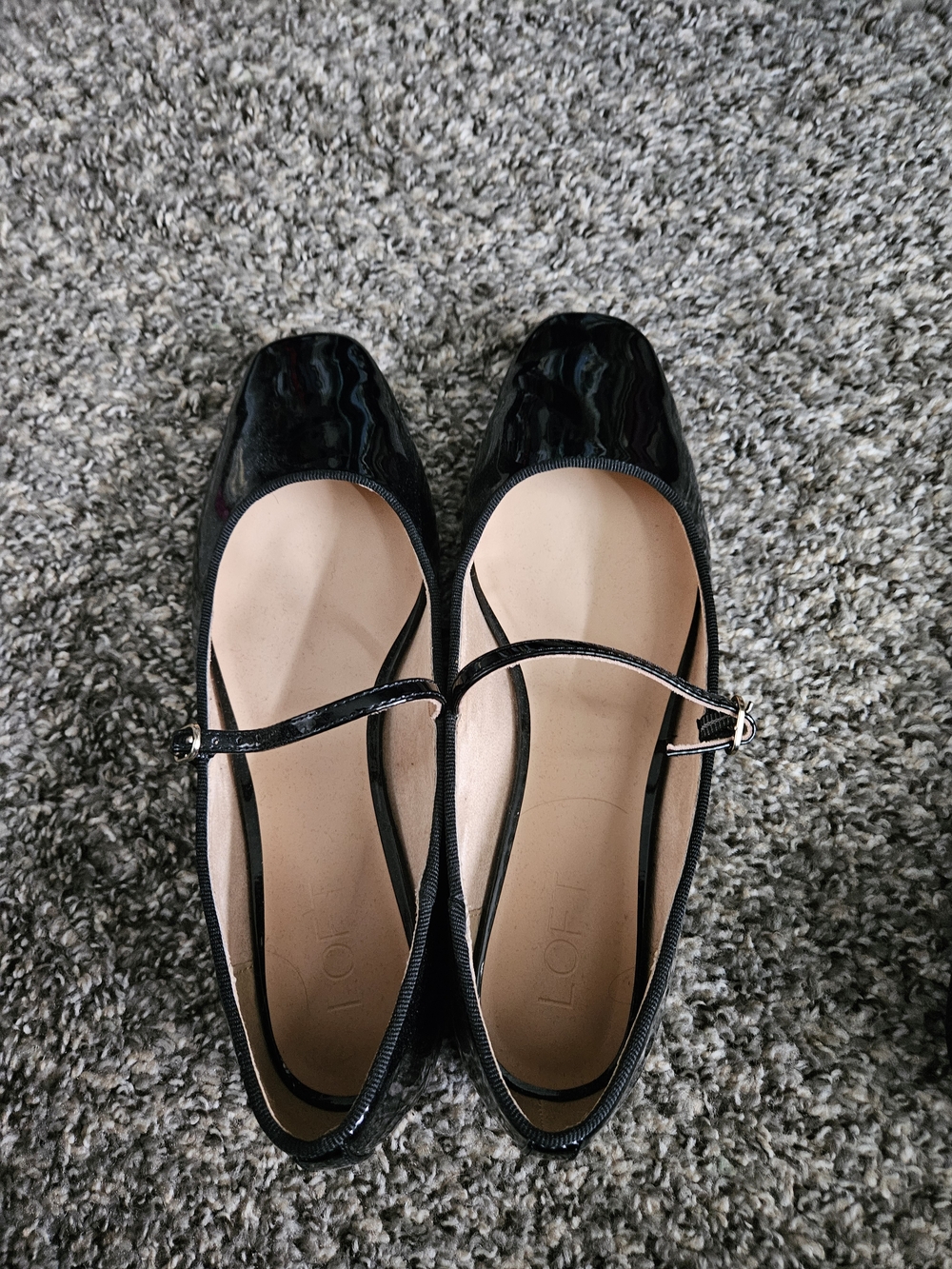 LOFT Black Patent Mary Jane Ballet Flats